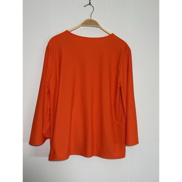 Jude Connally Top Women's XL Orange Daniella Pullover Stretch Flutter Sleeve - Picture 7 of 10
